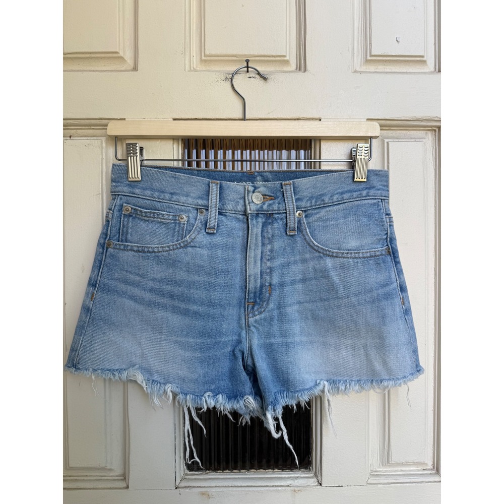 J.Crew Relaxed Short Light Wash Denim Raw Hem Cutoff Shorts Womens Size 23